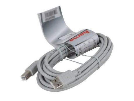 Кабель Hama USB 2.0 A-B (m-m), 3.0 м, серый H-29100