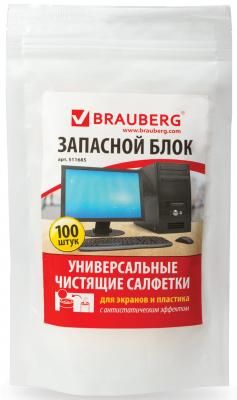 Чистящие салфетки BRAUBERG 511685 100 шт