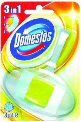 Освежитель для туалета DOMESTOS 3 в 1, блок с подвеской, твердый, 40 г, в ассортименте|1