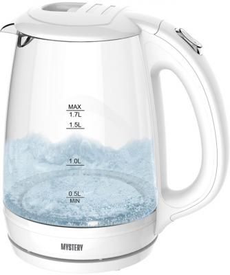 Чайник электрический MYSTERY MEK-1642 1800 Вт белый прозрачный 1.7 л пластик/стекло