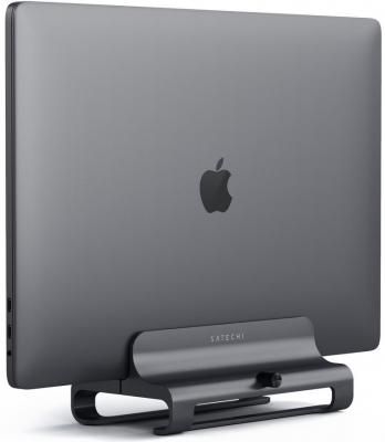 Настольная подставка Satechi Universal Vertical Aluminum Laptop Stand для ноутбуков толщиной от 1,27 см до 3,17 см. Материал алюминий. Цвет черный оникс.