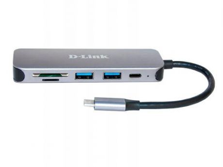 Концентратор USB Type-C D-Link DUB-2325/A1A 2 х USB 3.0 USB Type-C SD microSD серый