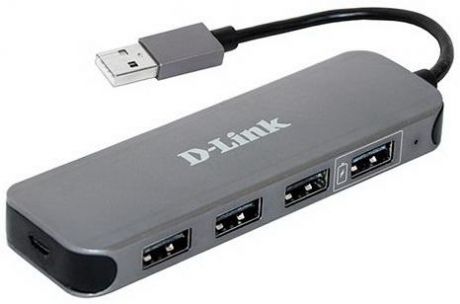 Разветвитель USB 2.0 D-Link DUB-H4 4 x USB 2.0 microUSB черный