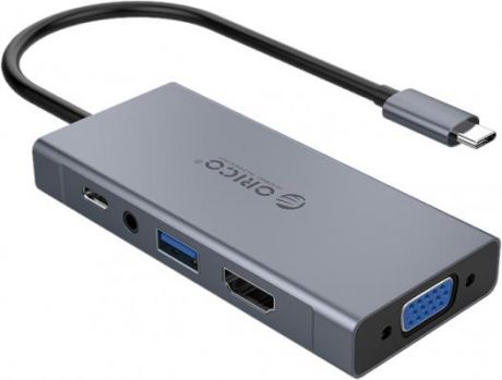 Концентратор USB Type-C Orico MC-U501P HDMI 1 х USB 3.0 VGA AUDIO Power Delivery серый