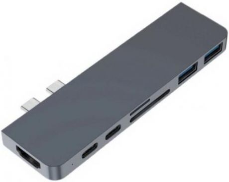 USB Хаб Hyper HyperDrive DUO 7-in-2 Hub для USB-C MacBook Pro/Air. Порты: Порты: HDMI (4k 60Hz), 2 x USB-A, Micro SD, SD, 1x USB-C PD 100W, 1x USB-C PD 60W. Цвет серый космос.