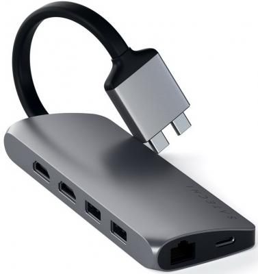 Адаптер USB Type-C Satechi ST-TCDMMAM HDMI 1 Ethernet 2 х USB 3.0 USB Type-C microSD SD серый