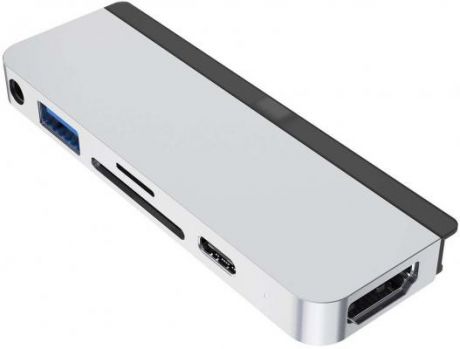 Концентратор USB Type-C HyperDrive HD319B-SILVER 1 х USB 3.0 HDMI USB Type-C SD/SDHC microSD microSDXC 3.5мм miniJack серебристый
