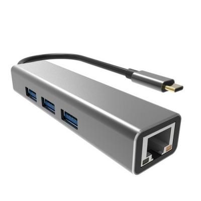 Концентратор USB Type-C VCOM Telecom DH311A RJ-45 3 х USB 3.0 серый