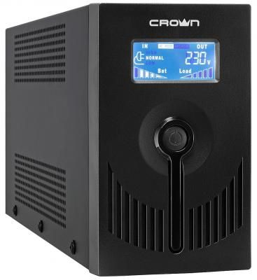 Источник бесперебойного питания Crown CMU-SP650 EURO USB LCD 650VA Черный