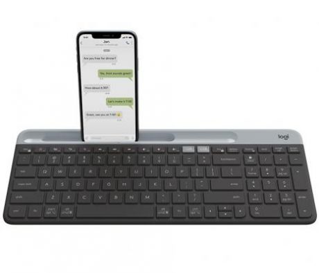 Клавиатура беспроводная Logitech Slim Wireless Bluetooth Multi-Device Keyboard K580 USB + Bluetooth черный 920-009275