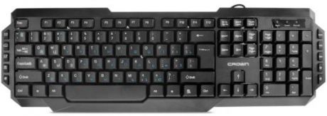 Клавиатура CROWN CMK-314+ (114, синяя кириллица, 10 мультимедийных клавиш, 104 клавиши, USB, 1.8м)
