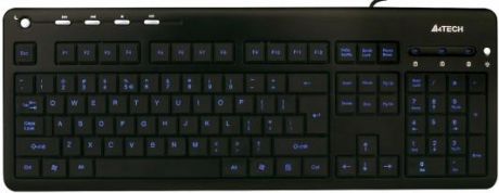 Клавиатура проводная A4TECH KD-126-1 USB черный синяя подсветка