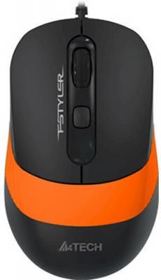 Мышь A4 Fstyler FM10 черный/оранжевый оптическая (1600dpi) USB (4but)