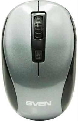 Беспроводная мышь SVEN RX-255W серая (2,4 GHz, 3+1кл. 800-1600DPI, цвет. картон)