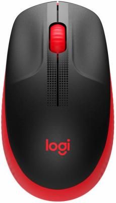 Мышь Logitech M190 красный/черный оптическая (1000dpi) беспроводная USB (2but)