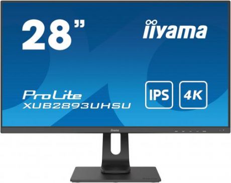 Монитор Iiyama 28" ProLite XUB2893UHSU-B1 черный IPS LED 4ms 16:9 HDMI M/M матовая HAS Pivot 1000:1 250cd 178гр/178гр 3840x2160 D-Sub DisplayPort FHD USB 6.8кг