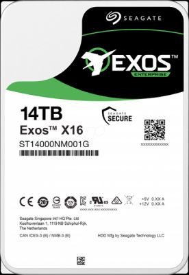 Жесткий диск 3.5" 14 Tb 7200rpm 256Mb cache Seagate Exos X16 SATA III 6 Gb/s (ST14000NM001G)