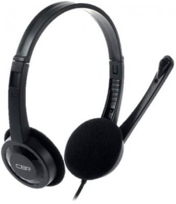 Гарнитура CBR CHP 313M черная (микрофон, накладные наушники, 2 x mini-jack 3.5 mm, регулировка оголовья,1,5м)