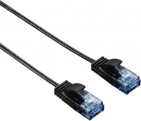 Патч-корд Hama Slim-Flexible UTP cat6 solid 1.5м черный RJ-45 (m)-RJ-45 (m)