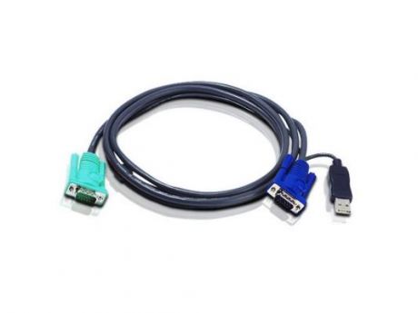 Кабель ATEN KVM Cable 2L-5203U Кабель для KVM: USB(Am)+DB15(m) (PC) -на- SPHD15(m) (KVM), 3м