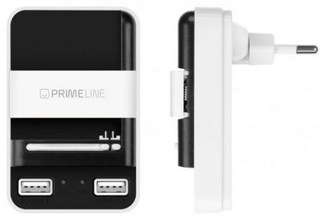 Сетевое зарядное устройство Deppa PrimeLine 2313 2 х USB 1A белый
