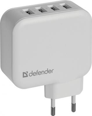 Сетевое зарядное устройство Defender UPA-60 6.2A белый 83544