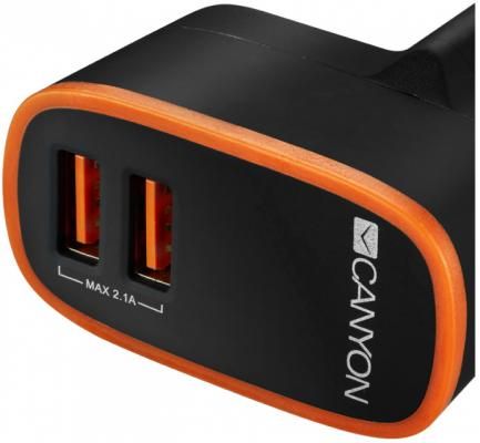 Зарядное устроиство от сети питания CANYON Universal 2xUSB AC charger (in wall) with over-voltage protection, Input 100V-240V, Output 5V-2.1A , with S