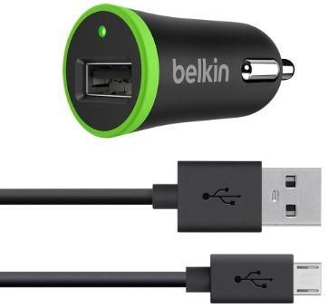 Автомобильное зарядное устройство Belkin F8M887bt04-BLK microUSB USB 2.4А черный