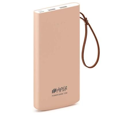 Аккумулятор HIPER Внешний аккумулятор HIPER TRAVEL 10K Li-Pol 10000 mAh Soft-touch 3A+3A 2xUSB 1xType-C персиковый