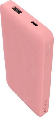 Внешний портативный аккумулятор Mophie Universal Battery Powerstation with PD 10K. Порты: USB Type-A, USB Type-C. Тип аккумулятора: литий-полимерный. Емкость аккумулятора: 10 000 мАч. Питание от USB. Внешняя отделка: ткань. Цвет: розовый.