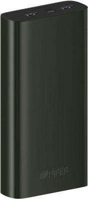 Внешний аккумулятор HIPER Power bank METAL 20K, 20000 mAh, Intput: micro-USB; USB-C: Output: 2xUSB 5V/2,4A; Max 12W Black