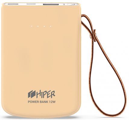 Внешний аккумулятор HIPER TRAVEL 5K Peach Li-Pol 5000 mAh 2.1A 2xUSB 1xType-C розовый