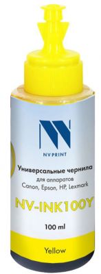 Чернила NV-INK100 Yellow универсальные на водной основе для аппаратов Canon (100 ml) (Китай)