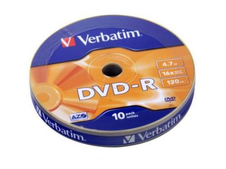 Диск DVD-R 4.7Gb Verbatim 16x Shrink/10 (43729)
