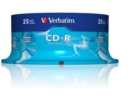 Диски CD-R 80min 700Mb Verbatim 52x 25 шт Cake Box DL <43432>