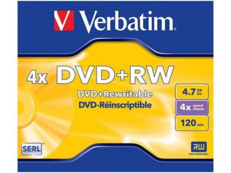 Диск DVD+RW 4.7Gb Verbatim 4x Jewel <43229\246>