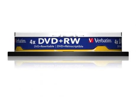 Диски DVD+RW 4.7Gb Verbatim 4x 10 шт Cake Box <43488>