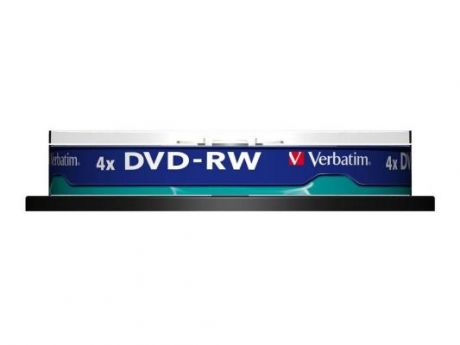 Диски DVD-RW 4.7Gb Verbatim 4x 10 шт Cake Box <43552>