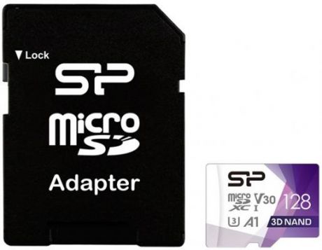 Флеш карта microSD 128GB Silicon Power Superior Pro A1 microSDXC Class 10 UHS-I U3 Colorful 100/80 Mb/s (SD адаптер)