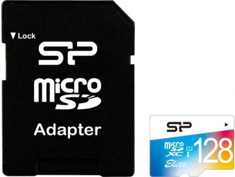 Флеш карта microSDXC 128Gb Class10 Silicon Power SP128GBSTXBU1V21SP + adapter Card Reader