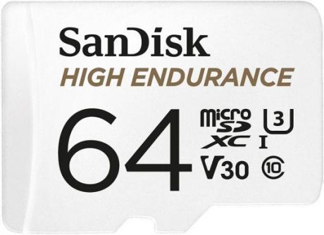 Флеш карта microSD 64GB SanDisk microSDXC Class 10 UHS-I U3 V30 High Endurance Video Monitoring Card