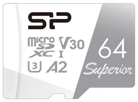 Флеш карта microSD 64GB Silicon Power Superior A2 microSDXC Class 10 UHS-I U3 Colorful 100/80 Mb/s