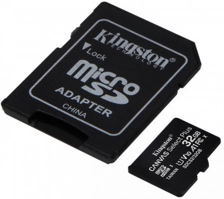 Карта памяти microSDXC 32GB Kingston Class10 UHS-I Canvas Select up to 100MB/s с адапт (SDCS2/32GB-2P1A)