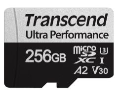 Карта памяти microSDXC Transcend 340S, 256 Гб, UHS-I Class U3 V30 A2, с адаптером