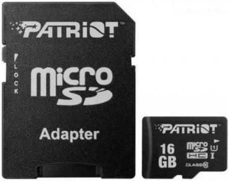 Флеш карта microSDHC 16GB Class10 Patriot (PSF16GMCSDHC10) LX MICRO SDHC with adaptor