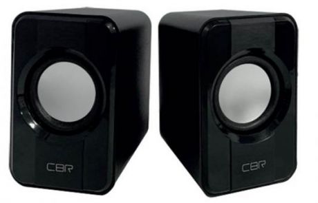 CBR CMS 336 Black, Акустическая система 2.0, питание USB, 2х3 Вт (6 Вт RMS), материал корпуса пластик, 3.5 мм линейный стереовход, регул. громк., длина кабеля 1 м, цвет чёрный
