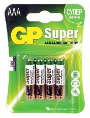 Батарейки GP Super Alkaline AAA 4 шт 24ARS-2SB4