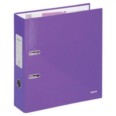 Папка-регистратор LEITZ, механизм 180°, с покрытием пластик, 80 мм, фиолетовая, 10101268