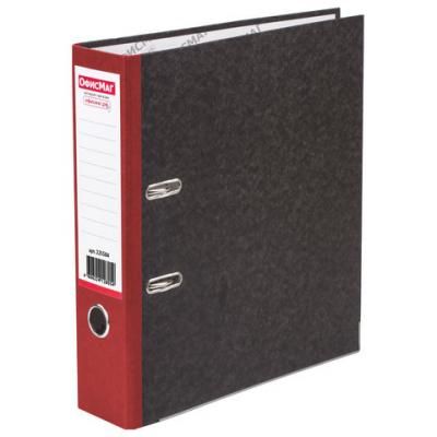Папка-регистратор ОФИСМАГ, фактура стандарт, с мраморным покрытием, 80 мм, красный корешок, 225584