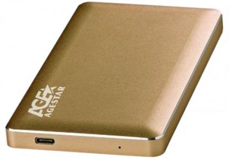Внешний контейнер для HDD 2.5" SATA AgeStar 31UB2A16C USB3.1 алюминий золотистый